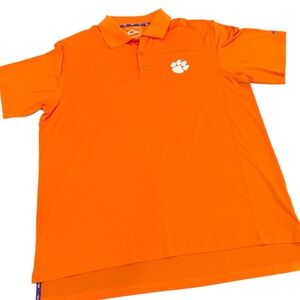 Drake Clemson Tigers XL men’s polo shirt short sleeve orange
